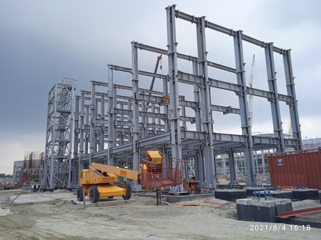Монтаж металлоконструкций и производственных зданий сооружений на АЭС «Руппур»